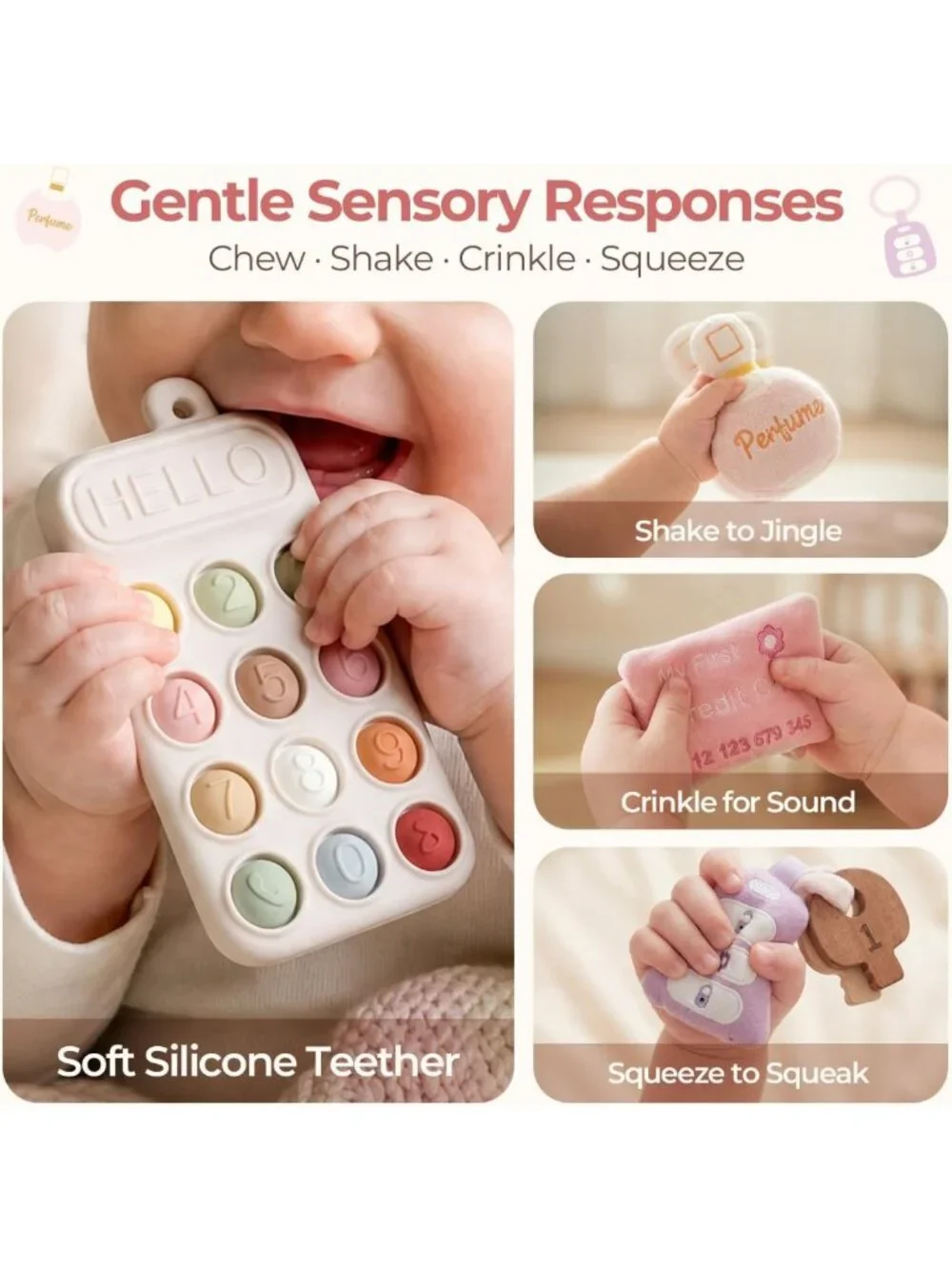 10-Piece Baby Purse Sensory Toy Set for Toddlers & Girls - Fun Developmental